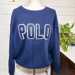 Vintage Polo Sport Ralph Lauren Spell Out Crewneck Sweatshirt Large